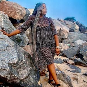 Polka dot mesh dress